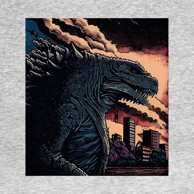 Great Godzilla off Kanagawa - King Kaiju by jordanfaulkner02